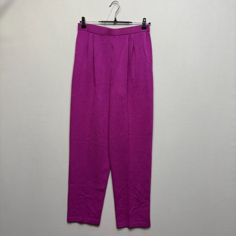 NWT St. John Women Santana Knit Pleated Pants Size 6 Wild Orchid D139 -27